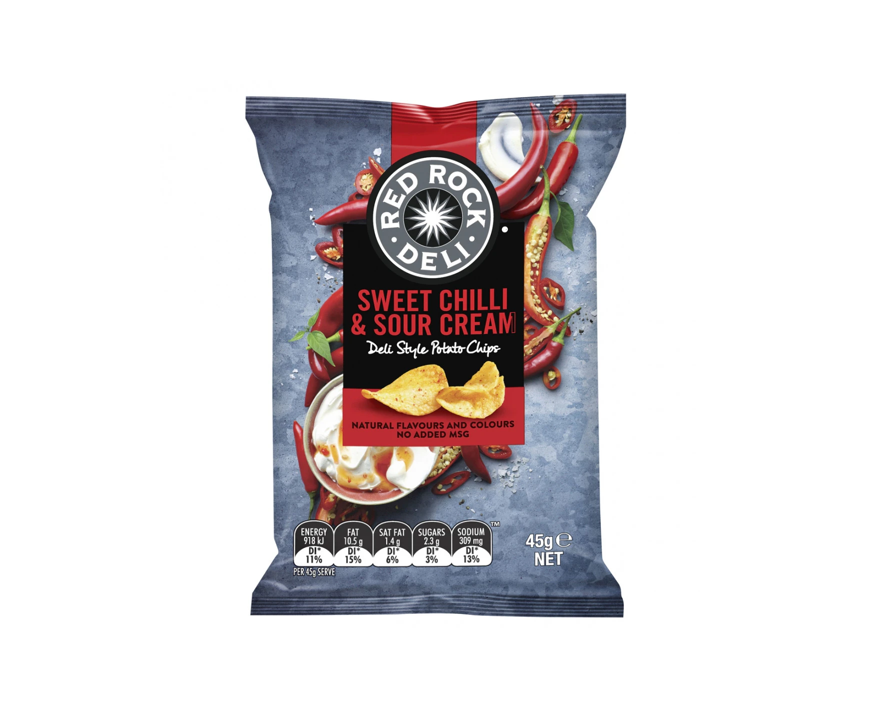 Red Rock Potato Chips Sour Cream & Sweet Chilli 18 X 45G