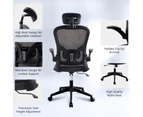 Advwin Mesh Office Chair Ergonomic Executive Rocking Seat High Back With Adjustable Headrest Gray