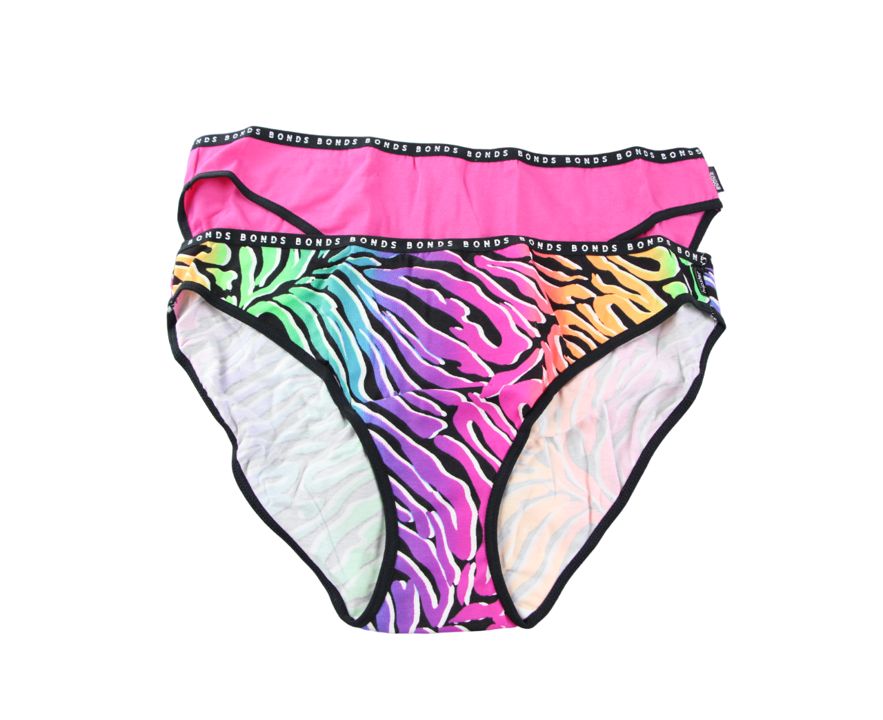 Bonds Girls' Hipster Bikini Briefs 2-Pack - Pink Zebra Print/Lilac