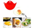 4Pcs Poached Egg Cooker with Ring Standers, Silicone Egg Poacher Cup for Microwave or Stovetop Egg Poaching, with Extra Oil Brush