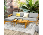 Livsip Outdoor Furniture 6-Piece Wooden Sofa Set Couch Lounge Dining Setting Patio Furniture with Cushions