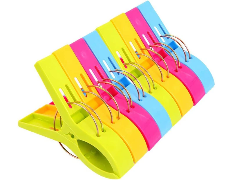 Colorful Beach Towel Clips, Beach Clips, Towel Clips for Beach Chair, Blankets, Pool Loungers, Cruise (8 Pack) - Keep Your Towel from Blowing Away