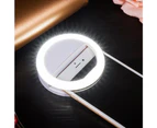 Selfie Ring Light Rechargeable Portable Clip-on Selfie Fill Light with 36 LED for IPhone/Android Smart Phone Photography, Camera Video, Girl Makes Up