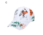 Baseball Cap Letter Graffiti Print Casual Wide Brim Breathable Windproof Sun Protection Adjustable Outdoor Women Men Sport Hat for Daily Life C