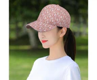 Baseball Cap Hard Brim Hip Hop Style Ponytail Hole Letter Print Extended Brim Women Hat Headwear Pink