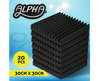 20pcs Alpha Studio Acoustic Foam Sound Absorbtion Proofing Panels Wedge 30X30CM