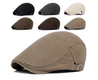 Fashion Men Women Solid Color Causal Duckbill Cap Outdoor Sports Flat Beret Hat Coffee