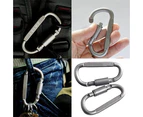 5Pcs Aluminum Alloy Carabiner D-Ring Keychain Clip Hook Outdoor Camping Lock