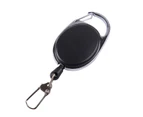 Durable Nylon Rope Anti Lost Key Ring Recoil Retractable Clip Outdoor Keychain Black