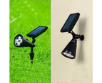 2Pcs Solar Spotlight Landscape Light, 4 Led Single Color Bright & Dark Sensor Solar Garden Lights