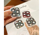 Lens Protective Glass Clear Anti-scratch Ultra-thin Shiny Rhinestone Phone Camera Lens Film-Black for iPhone 14