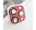 Lens Protective Glass Clear Anti-scratch Ultra-thin Shiny Rhinestone Phone Camera Lens Film-Golden For iPhone13/13mini
