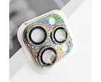 Lens Protective Glass Clear Anti-scratch Ultra-thin Shiny Rhinestone Phone Camera Lens Film-Silver for iPhone 14 Plus
