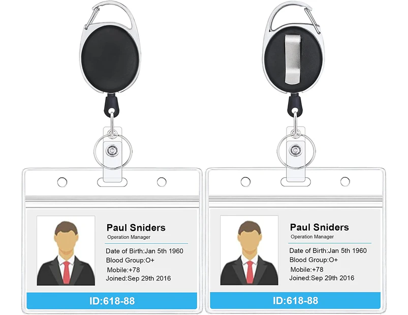  2 Pack Heavy Duty Retractable Badge Holder Reel, All