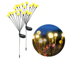2pcs set Solar Firefly Garden Lights Swaying LED Lamp ~ Warm White