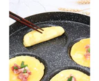 Pancake Pan, 24Cm Pancake Pan With 4 Holes, Non-Stick Round Frying Pan, Breakfast Pan (Black)