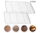 Cooling Grill Set of 2, Cooling Grill Cake Rack Made of Stainless Steel (31*20CM)