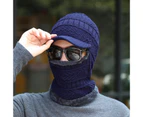 Men Women Winter Stretchy Knitted Hat Neck Gaiter Full Face Cover Warm Balaclava Red