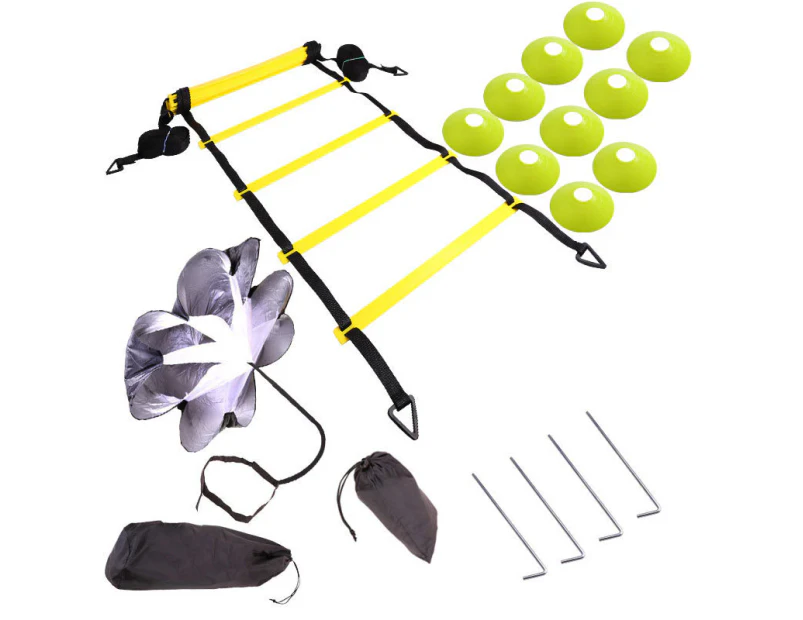 Agility Ladder Speed Parachute Speed Cones Training Kit | Premium Workout Equipment To Boost Resistance Umbrella Set
