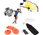 Speed Agility Ladder Training Set -12 Rung Agility Ladder,5 Cones,4 Steel Stakes & 2 Carrying Bag Plastic Fitness Suit