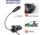 Rechargeable Book Reading Light, Clip Light to Block Blue Light, Eye Protection for Better Sleep, Flexible and Portable for eReader, Night, Travel, Work