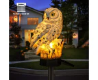 Solar Led Garden Light With Owl Waterproof Outdoor Lighting Home And Garden Decorative Night Light (White)
