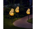 Solar Led Garden Light With Owl Waterproof Outdoor Lighting Home And Garden Decorative Night Light (White)