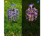 Solar Flower Lights Outdoor, Wisteria Floral Butterfly Solar Light With Multicolor Changing Led Solar Lights (Purple)