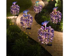 Solar Flower Lights Outdoor, Wisteria Floral Butterfly Solar Light With Multicolor Changing Led Solar Lights (Purple)