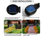Solar Sunflower Lights Outdoor, 1 Pack With 3 Solar Sunflower Flower Lights, Waterproof For Garden