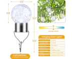 10 Pack Solar Lights Outdoor Hanging Lights Decorative Cracked Glass Ball Lights Solar Powered Waterproof Globe Lighting Cool White