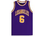 New Men's Basketball Jersey Sports T Shirt Tee Vest Tops Gym Chicago Los Angeles - Purple - Los Angeles 6