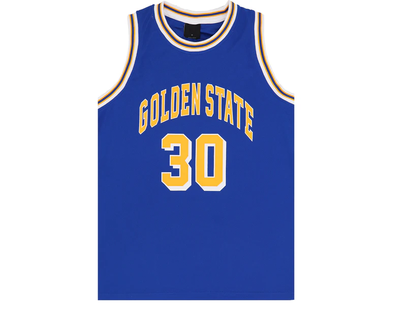 New Men's Basketball Jersey Sports T Shirt Tee Vest Tops Gym Chicago Los Angeles - Blue - Golden State 30