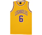 New Men's Basketball Jersey Sports T Shirt Tee Vest Tops Gym Chicago Los Angeles - Yellow - Los Angeles 6