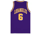 New Men's Basketball Jersey Sports T Shirt Tee Vest Tops Gym Chicago Los Angeles - Purple - Los Angeles 6