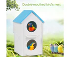 Bird Nest Large Space Keep Warm Double Hole Pearl Bird Parrot Breeding Nest House Cage Accessories Blue