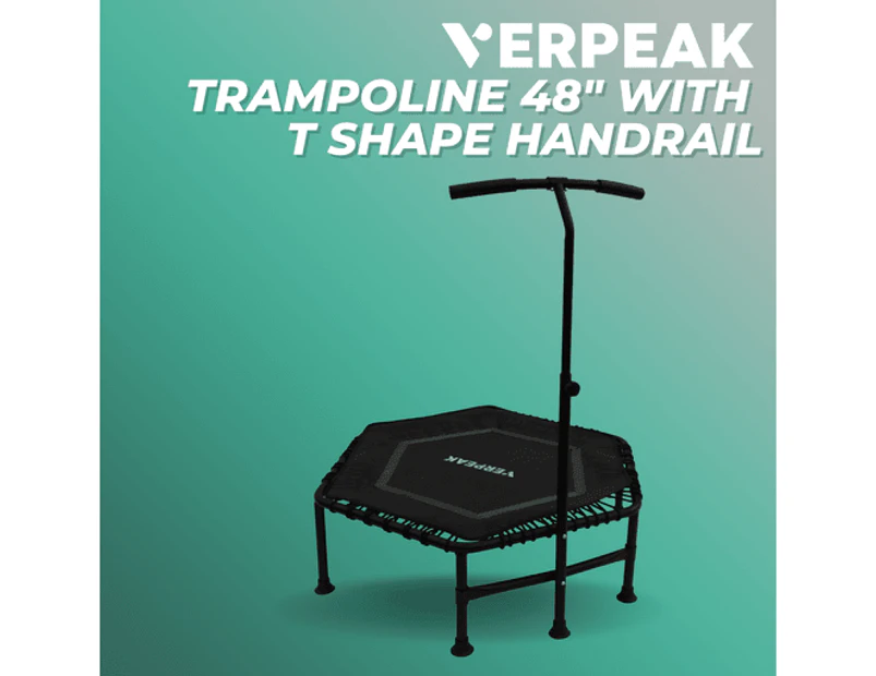 Fitness Trampoline 48" With T Shape Handrail