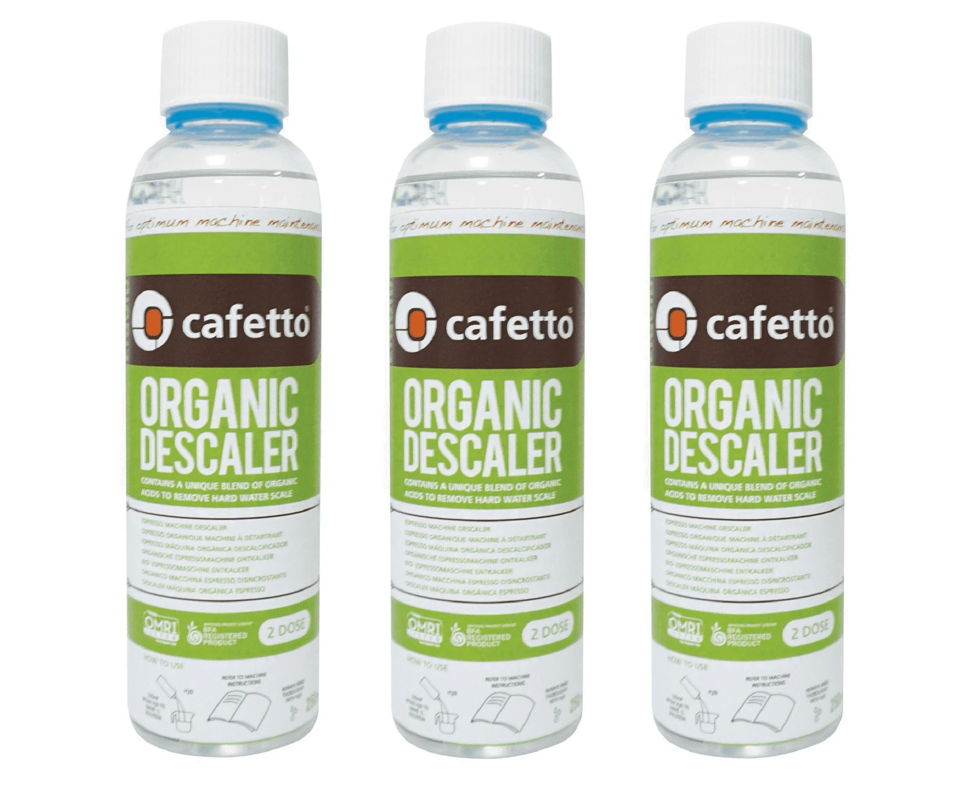 3 x Cafetto LOD Organic Espresso Machine Liquid Descaler