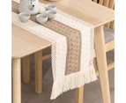 1 Stripe Table Runner Bohemian Heat-resistant Cotton Flax Wedding Banquet Table Runner with Fringe Kitchen Supplies