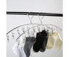 Stainless Steel Clothes Drying Racks Drying Hanger Laundry Drip Hanger (10-Clips, Silvery-2 Pack)