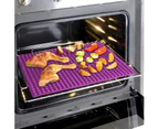 Small Ball Draining Cookout Grill Mat - PurpleSilicone Baking Mat - Silicone Mat With Knobs - 221 Baking Pan For Dog Biscuits