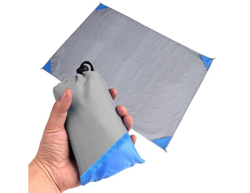 Foldable Picnic Mat-Grey Blue Corner-1*1.4Outdoor camping mat waterproof and convenient foldable picnic mat lawn moisture-gray