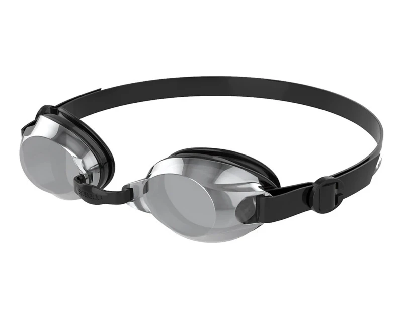 Speedo Adult Jet Mirrored Goggles - Black/White/Chrome