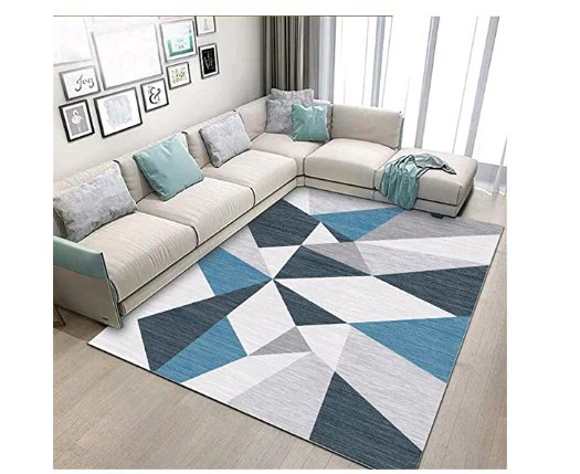 Modern Area Rug Carpet, Geometric Area Rugs Floor Carpet for Living Room, Contemporary Bedroom Tile Trellis Floorcover Indoor Carpet （100 x 200cm, FG-1918）