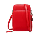 Women Multi Pockets Zippers Mini Shoulder Bag Crossbody Phone Pouch Purse Wallet Grey