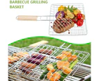 BBQ clipsBBQ,Burger Grill，Fish Grill Basket Foldable Portable Stainless Steel Fish Vegetable Shrimp Grill Basket