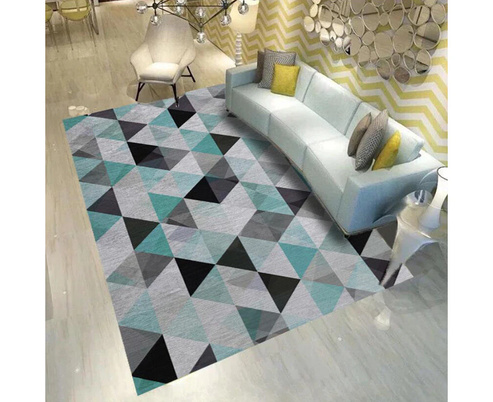 Modern Area Rug Carpet, Geometric Area Rugs Floor Carpet for Living Room, Contemporary Bedroom Tile Trellis Floorcover Indoor Carpet （100 x 200cm, FG-323）