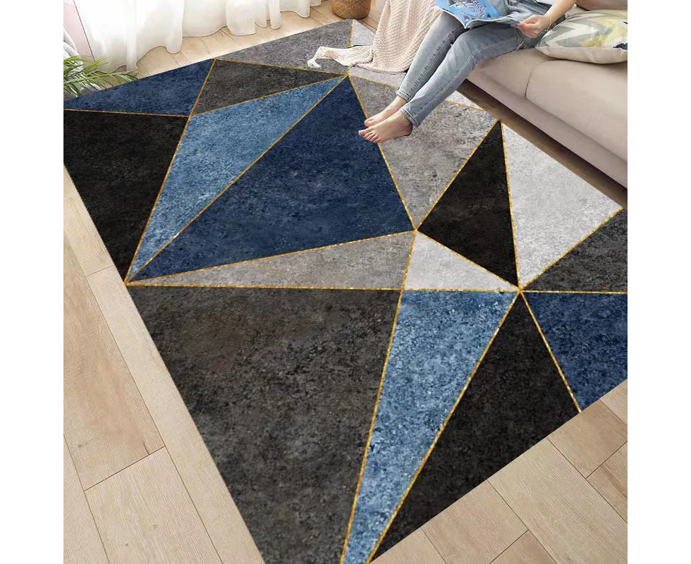 Modern Area Rug Carpet, Geometric Area Rugs Floor Carpet for Living Room, Contemporary Bedroom Tile Trellis Floorcover Indoor Carpet （100 x 200cm, FG-4548）