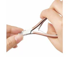 Nirvana Sharp Stainless Steel Nail Art Clippers Cuticle Dead Skin Scissors Manicure Tool-Rose Gold