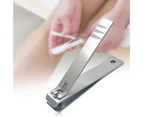 Nirvana Manicure Cutter Non-slip Nail Care Stainless Steel Flat Mouth Nail Clipper Trimmer for Beauty-Silver